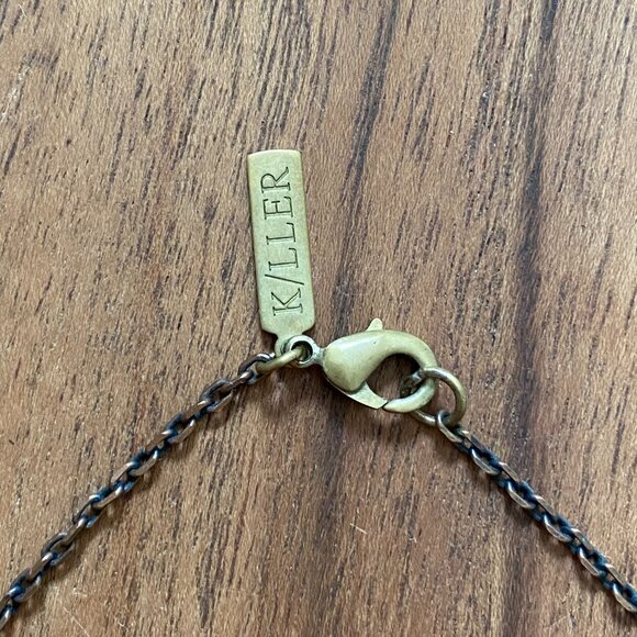 K/LLER PORCUPINE QUILL / BRASS QUILL NECKLACE PENDANT. - Picture 4 of 6